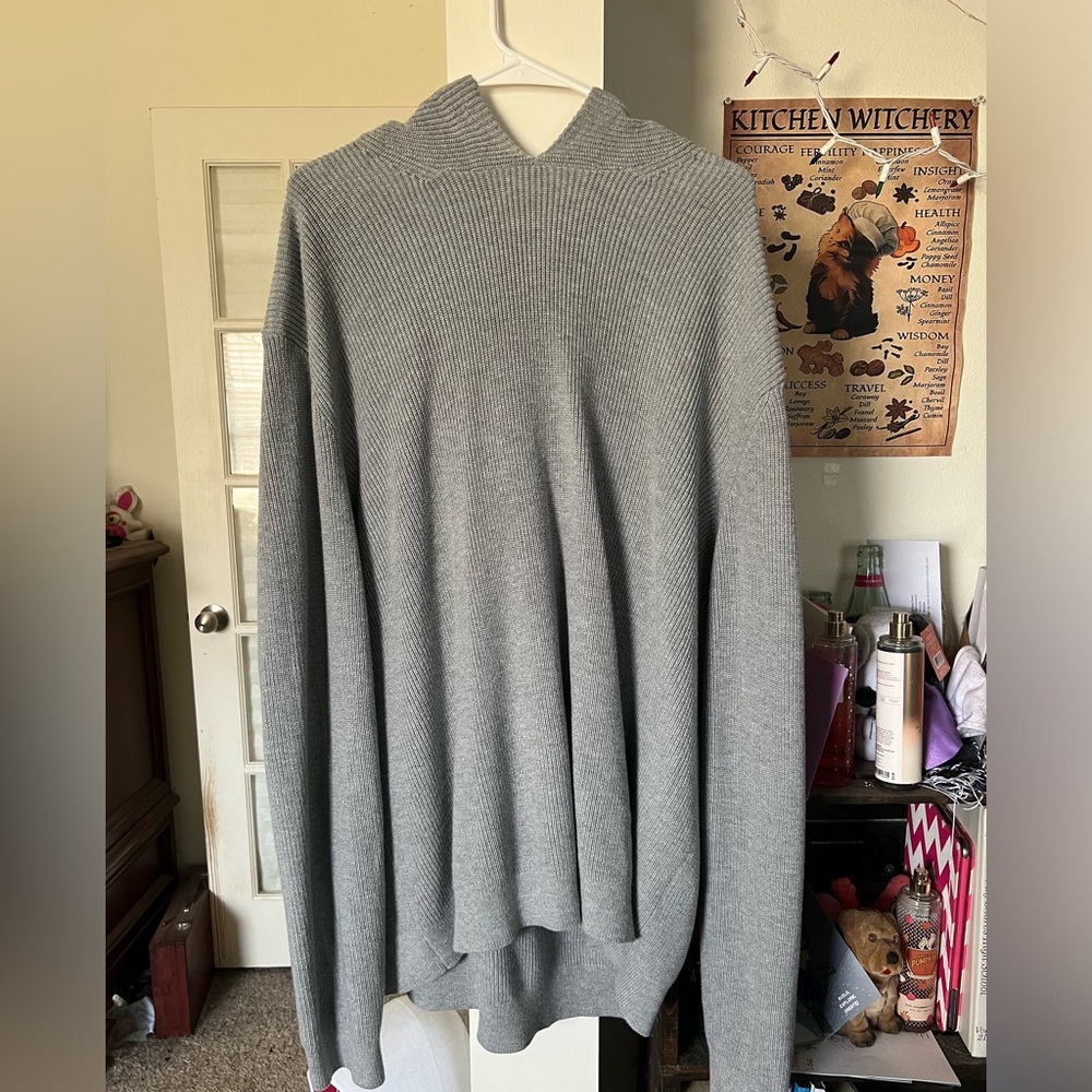 BANANA REPUBLIC GREY KNIT HOODIE MENS XXL